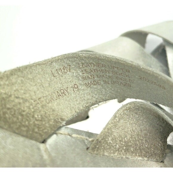 Madewell The Boardwalk Woven Slide on Sandal Metallic Silver L1167 Womens US 10 - Picture 7 of 9